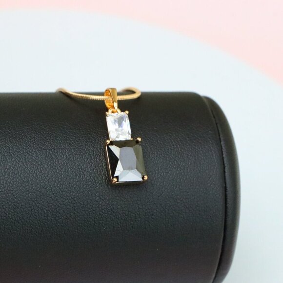 "Classic Black Pendant in Gold Plated Finish – Timeless Everyday Charm, XPPT1806 - Picture 5 of 13